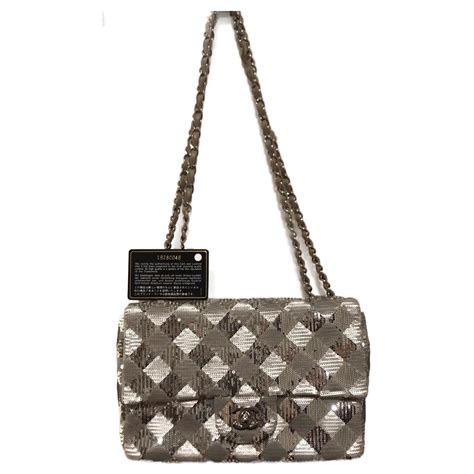 chanel klassische tasche silber